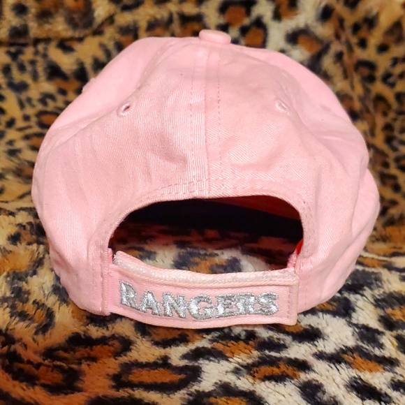 Texas Rangers Adjustable Pink with Sparkly Silver & White Embroidered Logos - Picture 2 of 3